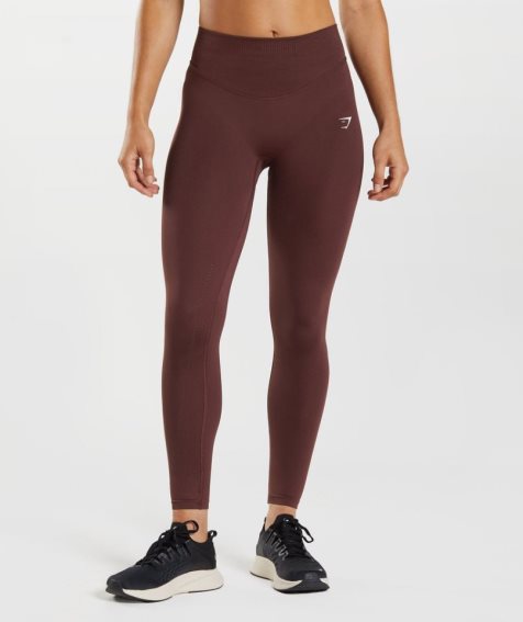 Women's Gymshark Sweat Seamless Sculpt Leggings Burgundy | NZ 9YIEPJ